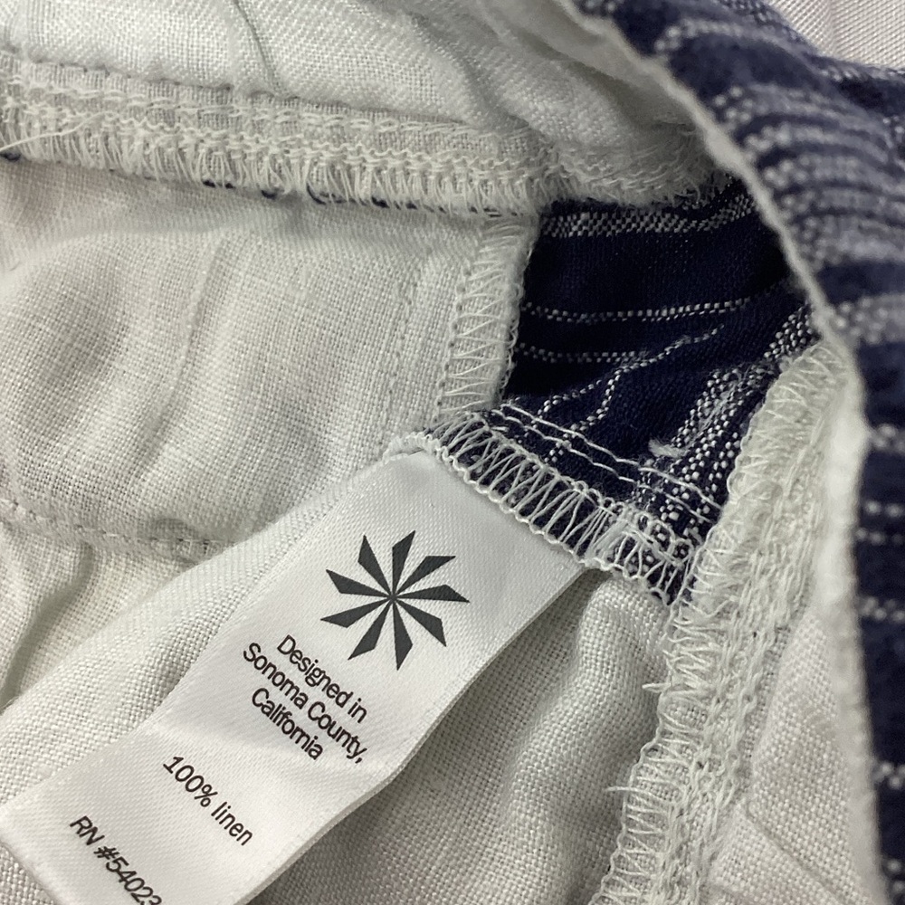 Athleta linen Striped Athletic Shorts size 12 - Picture 5 of 8